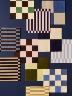 Hay Pattern Napkins-Set of 20 Lunch-Off-white, green and black M check Best