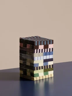 Hay Pattern Napkins-Set of 20 Lunch-Anthracite and bordeaux pillar stripe