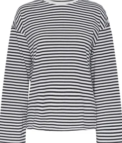 Pieces PCSADIE LS TOP NOOS Cloud dancer/black