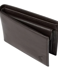 Polo Ralph Lauren Pebbled Leather Billfold Coin Wallet Brown Online