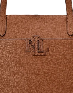 Lauren Ralph Lauren Pebbled Leather Large Cameryn Tote Bag Lauren tan Hot