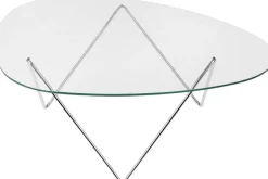 Gubi Pedrera Coffee Table Base: Chrome, Top: Transparent Glass
