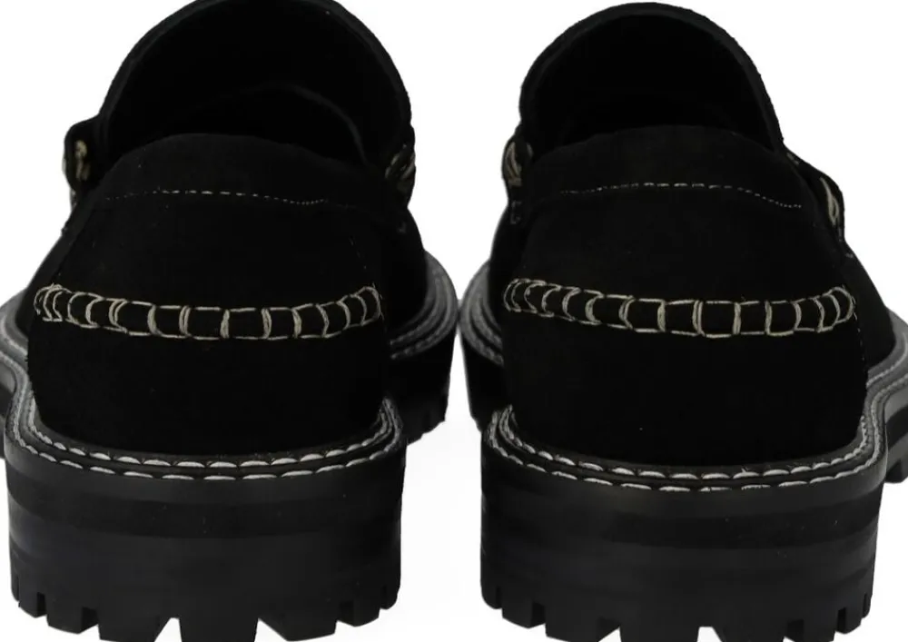 Dame ANGULUS Penny loafer med kontraststikninger