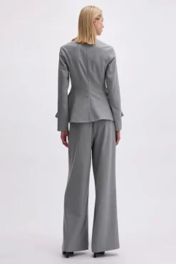 REMAIN PEPLUM TOP WITH LONG SLEEVES Titanium comb. Discount