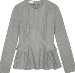 REMAIN PEPLUM TOP WITH LONG SLEEVES Titanium comb. Discount