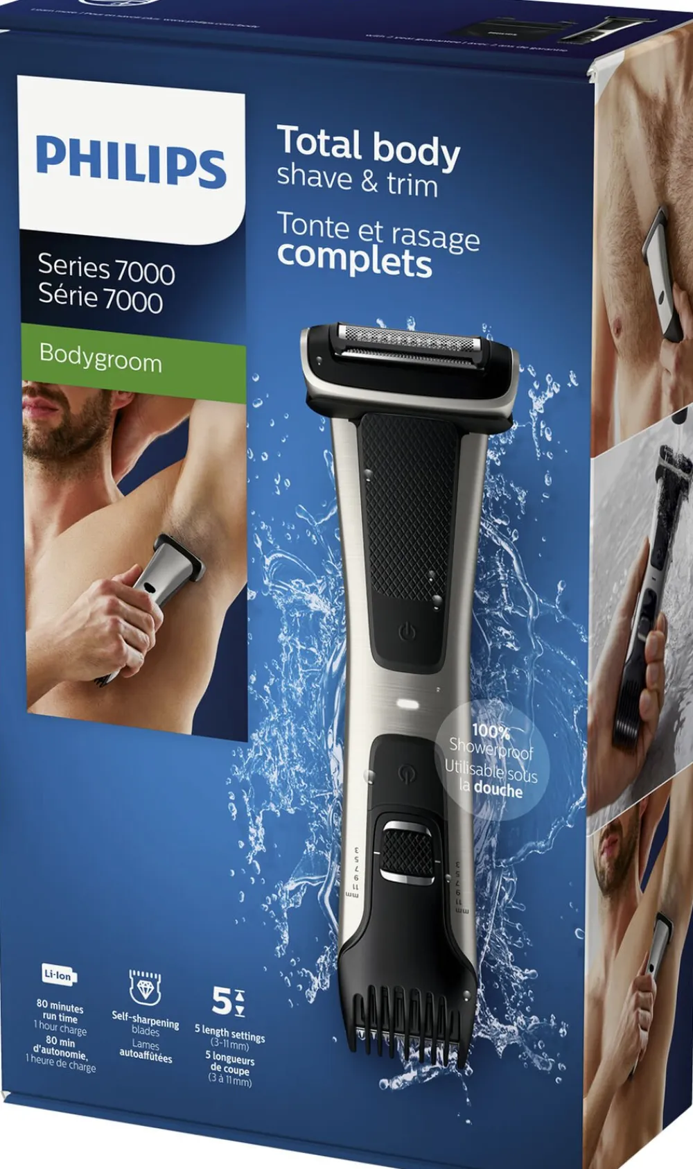 Bodygroom Series 7000 Trimmer til lyske og krop, tåler vand>Philips Online