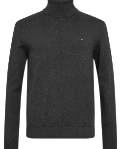 Tommy Hilfiger PIMA ORG CTN CASHMERE ROLL NECK Dark grey heather New
