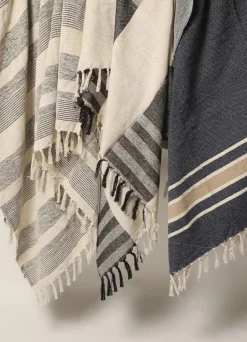 Plaid, Bandeau-Natur/Sort, 130x180 cm>AU Maison Outlet