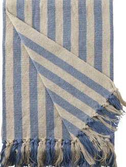 AU Maison Plaid, Stribet-Lys Royal/Natur, 130x180 cm