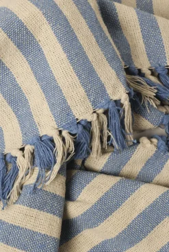 Plaid, Stribet-Lys Royal/Natur, 130x180 cm>AU Maison New