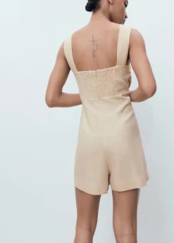 MANGO Playsuit .-- SUPER Lt pastel brown Clearance