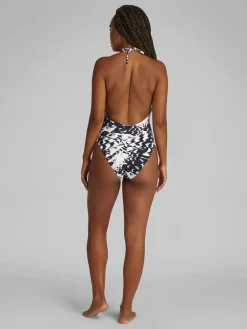 Calvin Klein PLUNGE NECKLINE ONE PIECE Ck shell aop Clearance
