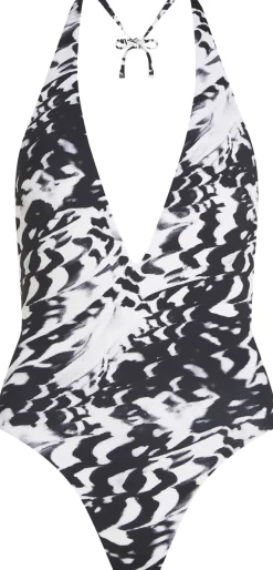 Calvin Klein PLUNGE NECKLINE ONE PIECE Ck shell aop Clearance