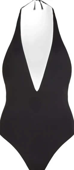 PLUNGE NECKLINE ONE PIECE><noscript><img width=