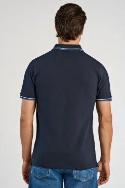 Lindbergh Polo shirt w. contrast piping Navy Discount