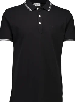 Lindbergh Polo shirt w. contrast piping Sort New