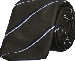 Polyester tie with stripe 7 cm>Lindbergh New