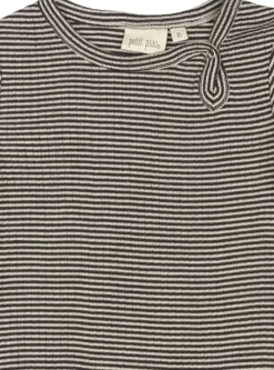 PETIT PIAO PPDante Body L/S Merino Wool Striped Coffee bean/dark Online