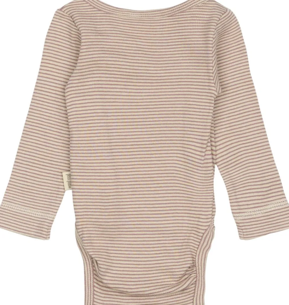 PETIT PIAO PPDian Body L/S fold over stripe NB NOOS Nostalgic rose/da New