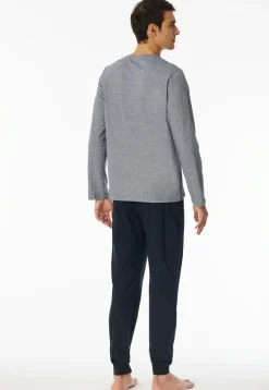 Schiesser Pyjama Long Nightblue Discount