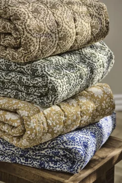 Ib Laursen Quilt Ane hvid m/myrtle green mønster