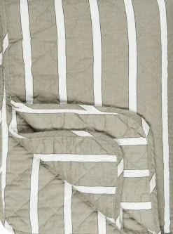 Quilt hvide, sorte og hørfarvede striber>Ib Laursen Online
