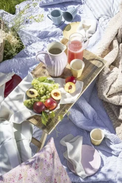 Ib Laursen Quilt mælkedrengestriber Hvid/lysblå New