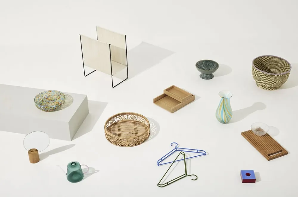 Hübsch Rail Desk Organiser Natural set of 2