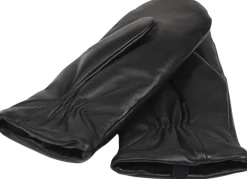 Lovelies RAVENNA - FINE LEATHER MITTENS W/ FLEECE LINING Black Discount