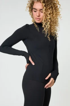 Reset Long Sleeve Mock Neck, Half Zip><noscript><img width=