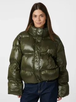 Neo Noir Rhea Shiny Puffer Jacket Olive
