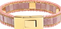 Rhodonite Stud Bracelet><noscript><img width=
