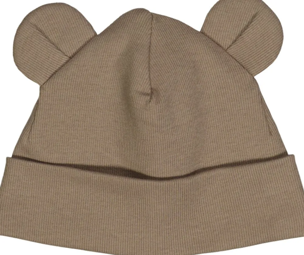 Müsli by Green Cotton Rib bear beanie Walnut Hot