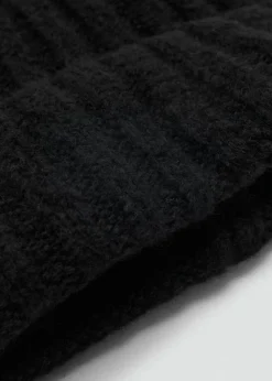 Dame MANGO Ribbed knit beanie