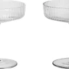 Ripple Champagne Saucers - Set of 2 - Clear>Ferm Living Hot