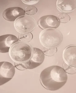 Ripple Champagne Saucers - Set of 2 - Clear>Ferm Living Hot