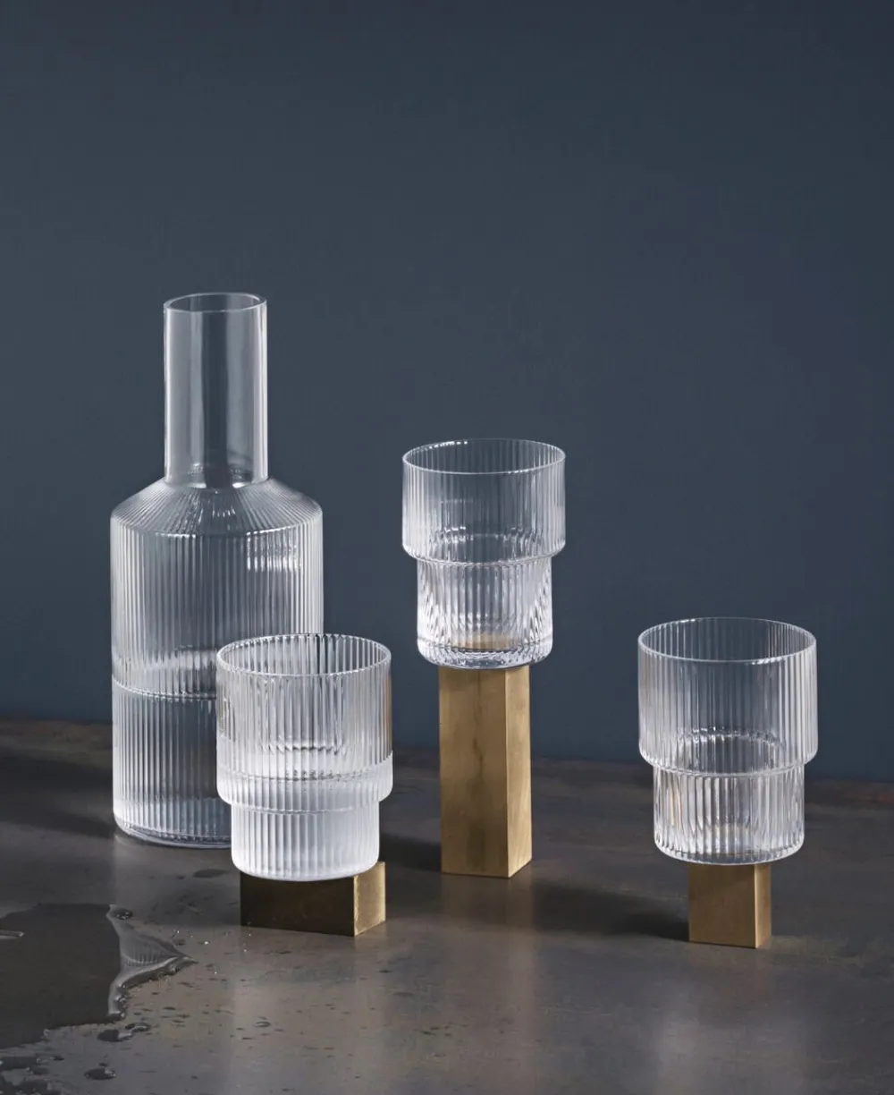 Ferm Living Ripple Glasses - Set of 4 - Clear