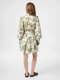 Neo Noir Roberta Flower Flow Dress Sage green Discount