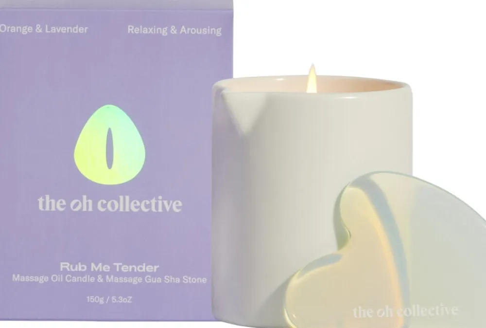 The Oh Collective Rub Me Tender - Relaxing Massage candle with Guasha stone 10