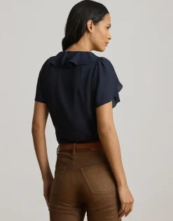 Ruffle-Trim Georgette Blouse>Lauren Ralph Lauren Best