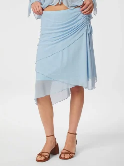 Saffron Asymmetric Mesh Skirt>Neo Noir Clearance