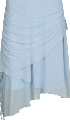 Saffron Asymmetric Mesh Skirt><noscript><img width=