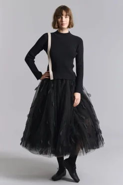 Bitte Kai Rand Saku bluse med slids Black/ivory twist Sale