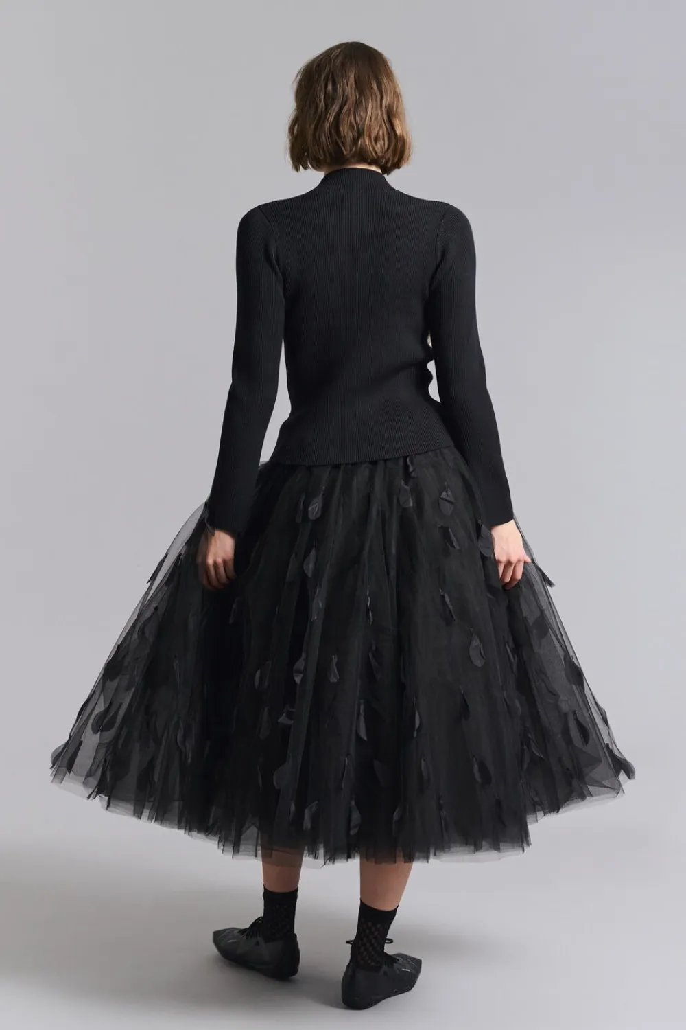 Bitte Kai Rand Saku bluse med slids Black/ivory twist Sale