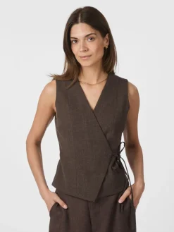 Neo Noir Samara Melange Waistcoat Brown melange Outlet