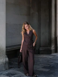 Neo Noir Samara Melange Waistcoat Brown melange Outlet