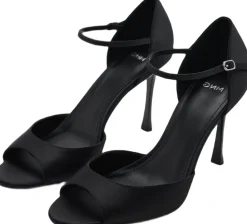 MANGO Satin high-heeled sandal Black Outlet