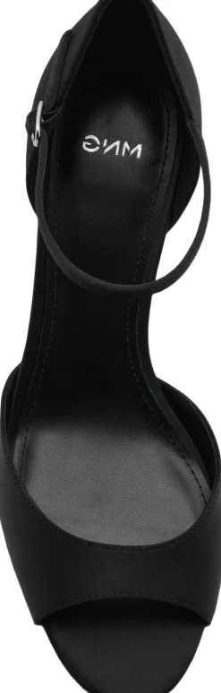 MANGO Satin high-heeled sandal Black Outlet