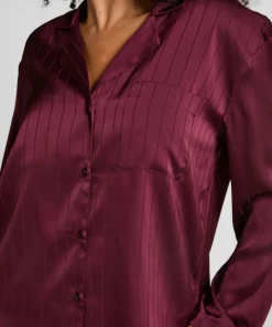 Hunkemöller Satin Pinstripe Jacket Purple Hot