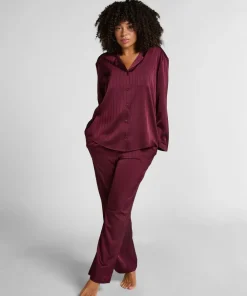 Hunkemöller Satin Pinstripe Trousers Purple Outlet